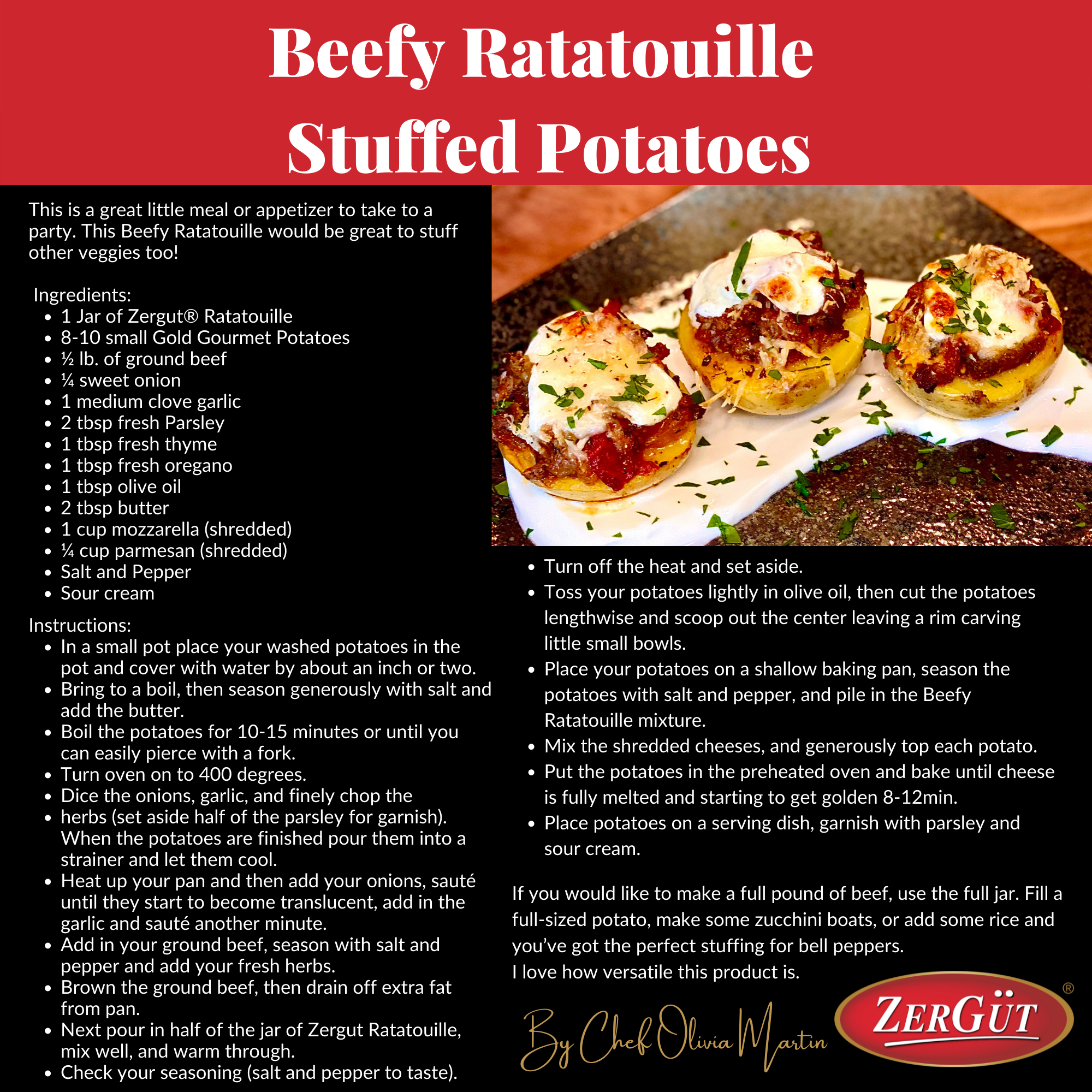 Beefy Ratatouille Stuffed Potatoes Recipe