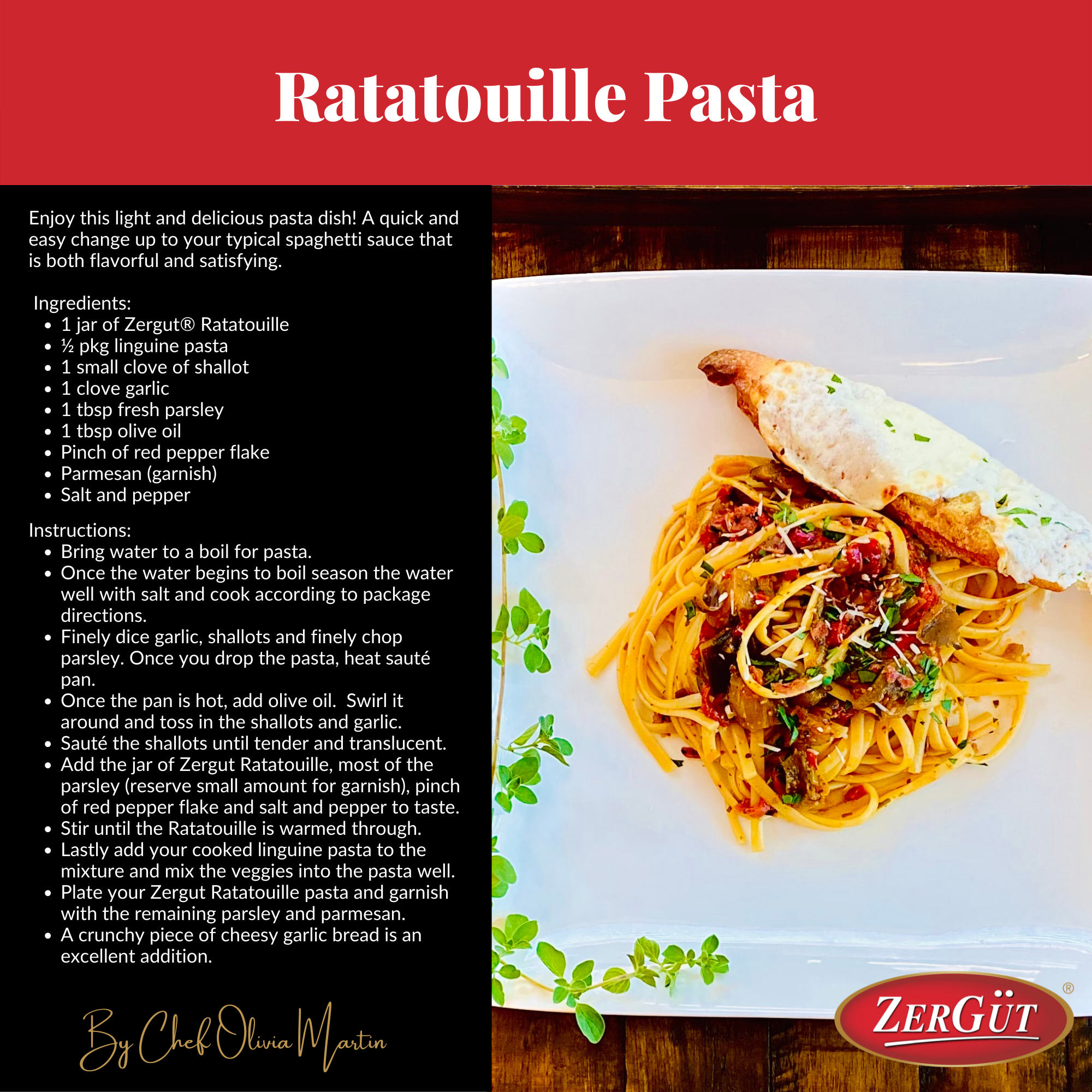 Quick Ratatouille Sauce Linguine Recipe