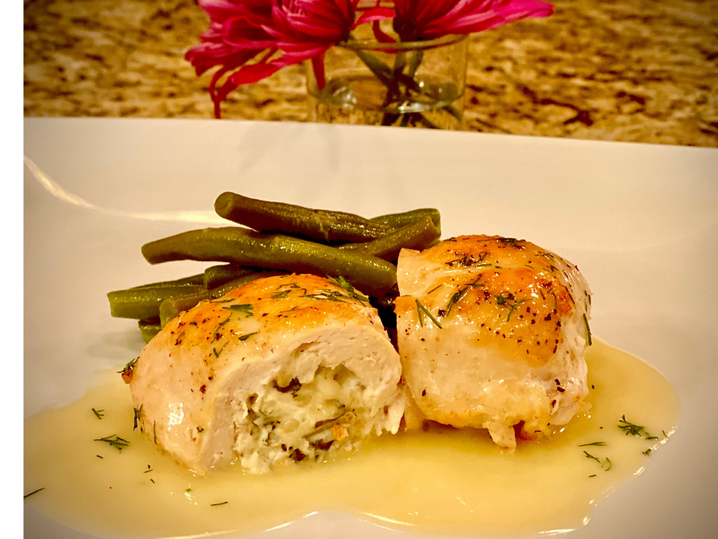 Grape Laves & Cheese Stuffed Chicken